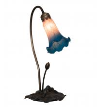 Meyda Blue 13801 - 16" High Pink/Blue Tiffany Pond Lily Accent Lamp