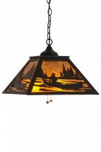 Meyda Blue 143643 - 16"Sq Canoe Tall Pines Pendant