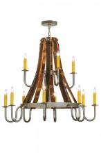 Meyda Blue 147331 - 44"W Barrel Stave Madera 12 LT Two Tier Chandelier