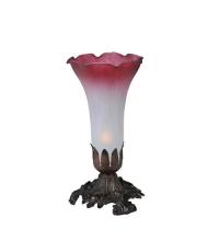 Meyda Blue 15653 - 8"H Pink/White Pond Lily Accent Lamp