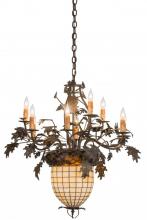 Meyda Blue 158685 - 28" Wide Greenbriar Oak 9 Arm Chandelier