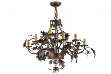 Meyda Blue 165484 - 34"W Greenbriar Oak Antique Copper 9 Arm Chandelier Hardware