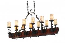 Meyda Blue 167878 - 60" Long Tudor Jadestone 12 Light Oblong Chandelier