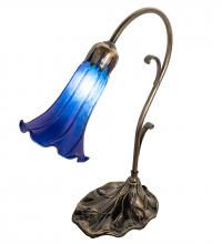Meyda Blue 17056 - 15" High Blue Tiffany Pond Lily Accent Lamp