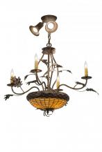 Meyda Blue 174910 - 30"W Greenbriar Oak 4 LT Chandelier