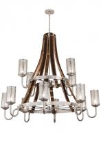 Meyda Blue 187994 - 60" Wide Barrel Stave Winter Maple 12 Light Chandelier