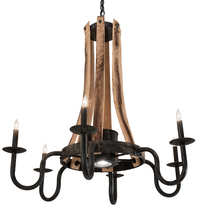 Meyda Blue 214086 - 36" Wide Barrel Stave 6 Light Chandelier