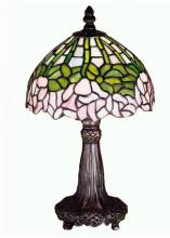 Meyda Blue 30312 - 13" High Tiffany Cabbage Rose Mini Lamp