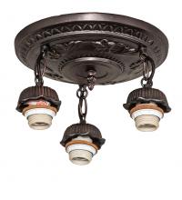 Meyda Blue 30542 - 11" Wide Mahogany Bronze 3 Light Semi-Flushmount Hardware