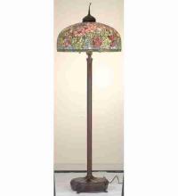 Meyda Blue 66516 - 78" High Tiffany Oriental Poppy Floor Lamp