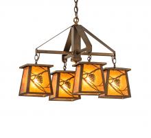 Meyda Blue 67987 - 28" Wide Whispering Pines 4 Light Chandelier