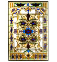 Meyda Blue 71888 - 32"W X 48"H Estate Floral Stained Glass Window