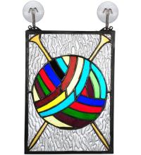 Meyda Blue 72347 - 6"W X 9"H Ball of Yarn W/Needles Stained Glass Window