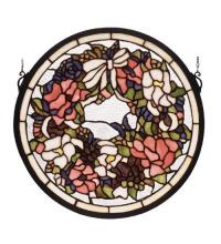 Meyda Blue 79836 - 15"W X 15"H Wreath Stained Glass Window