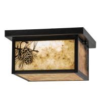 Meyda Blue 99669 - 12"Sq Hyde Park Winter Pine LED Flushmount