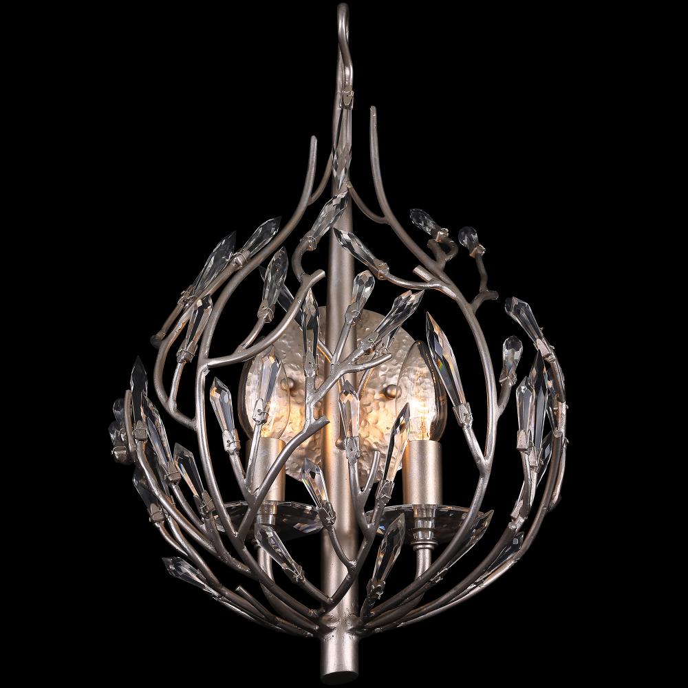 Bask 2-Lt Crystal Sconce - Gold Dust