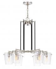 Varaluz 351C06BLPN - Arlo 6-Lt Chandelier - Black/Polished Nickel