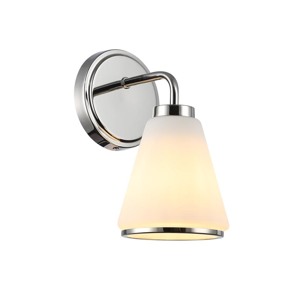 Zoey 1 Light Wall Sconce, Polished Nickel