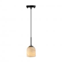 Artcraft SC13371BB - Crema 1 Light Pendant, Black, Brushed Brass with Alabaster style glass