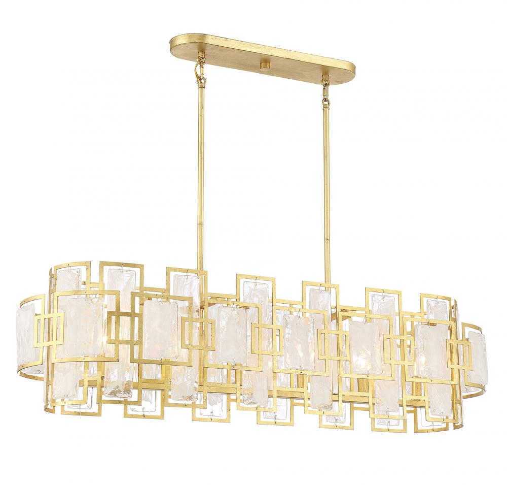 Portia 6-Light Linear Chandelier in True Gold