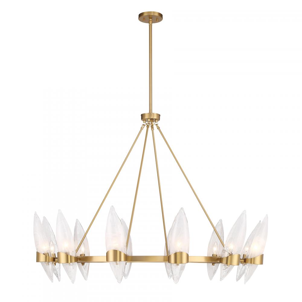 Nouvel 12-Light Chandelier in Warm Brass