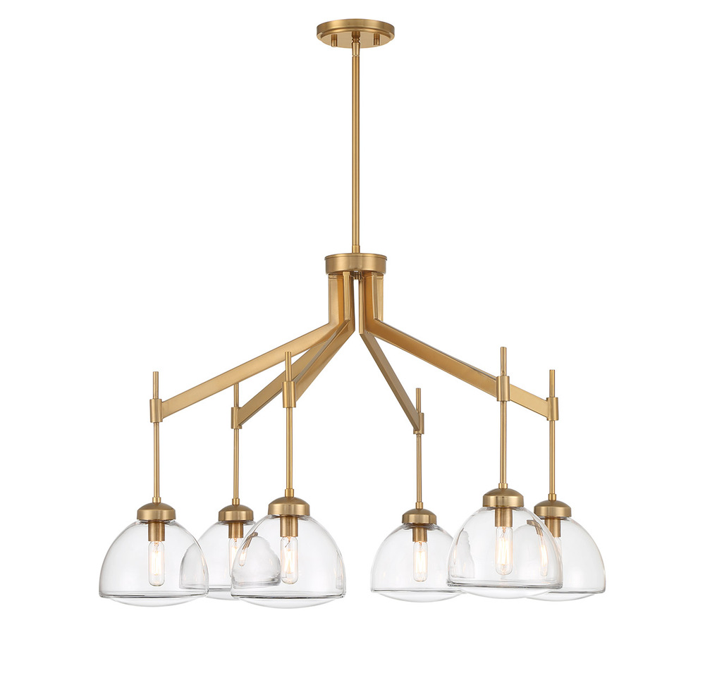 Corbin 6-Light Chandelier in Warm Brass