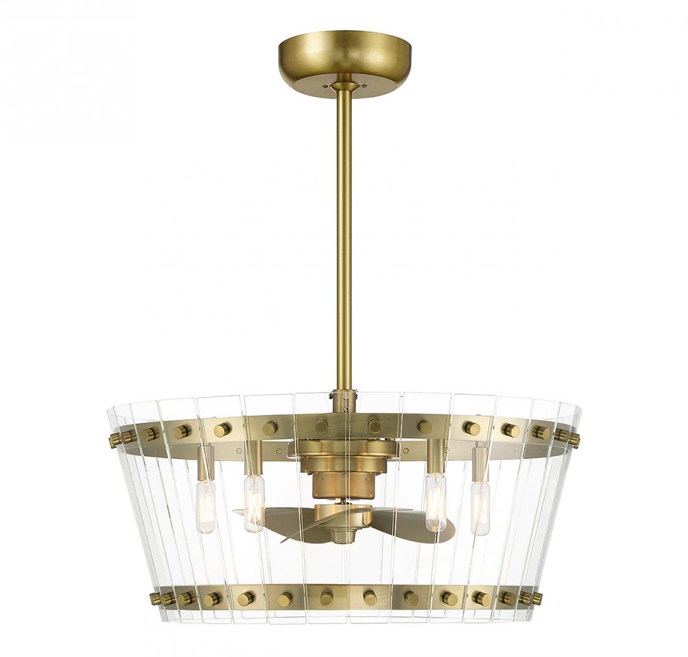 Ventari 5-Light LED Fan D'Lier in Warm Brass