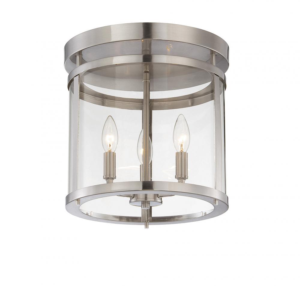 Penrose 3-Light Ceiling Light in Satin Nickel