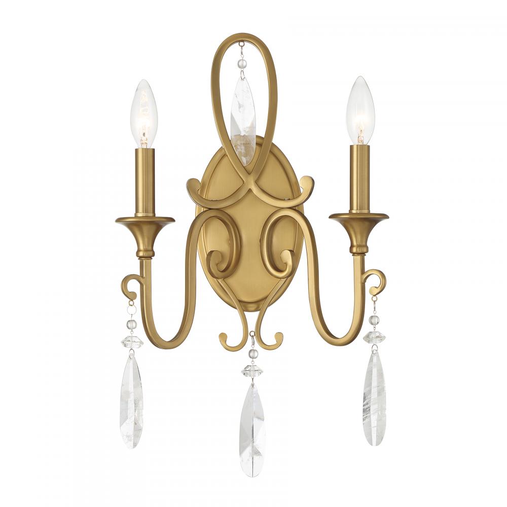 Fairchild 2-Light Wall Sconce in Warm Brass