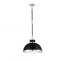 Savoy House 7-8882-1-173 - Corning 1-Light Pendant in Matte Black with Polished Nickel Accents