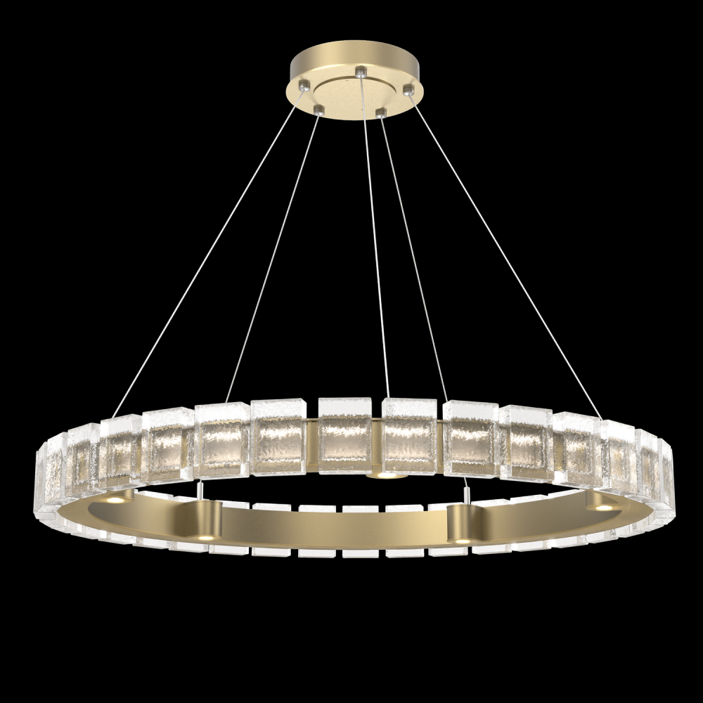 Tessera 38in Ring-Gilded Brass-Pavé Cast Glass