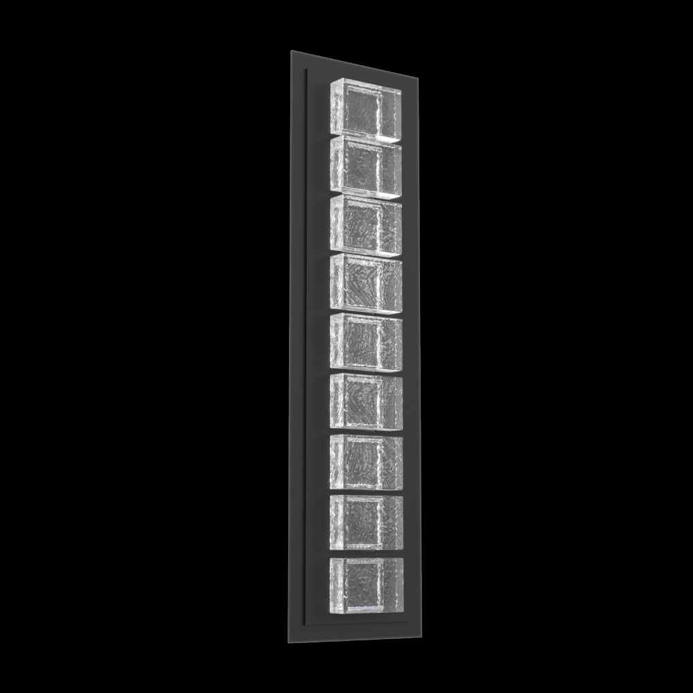 Tessera Sconce (M)-Matte Black-Pavé Cast Glass