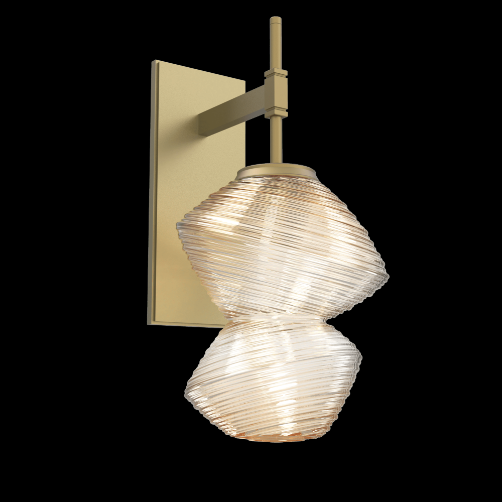 Mesa Sconce-Gilded Brass-Amber Blown Glass