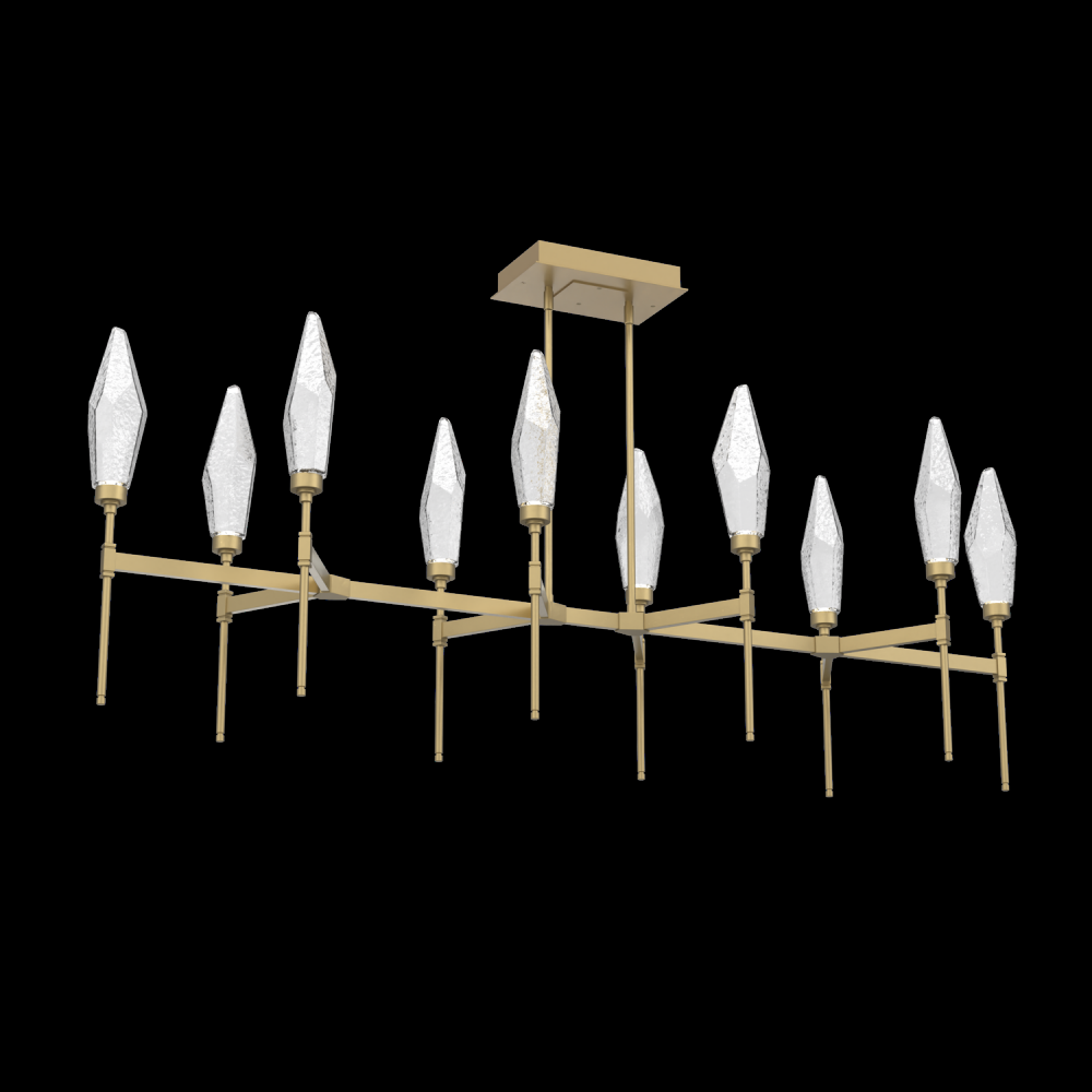 Rock Crystal Linear Suspension-67-Gilded Brass