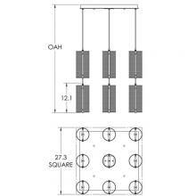 Hammerton CHB0019-12-BB-0G-C01-L1 - Uptown Mesh Square Multi-Pendant-12