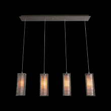 Hammerton PLB0020-04-NB-F-C01-L3 - Downtown Mesh w/Glass Linear Pendant Chandelier