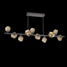 Hammerton PLB0039-T0-GP-B-001-L1 - Gem 10pc Twisted Branch-Graphite-Bronze Blown Glass-Threaded Rod Suspension-LED 2700K