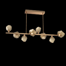 Hammerton PLB0039-T8-NB-B-001-L3 - Gem 8pc Twisted Branch-Novel Brass-Bronze Blown Glass-Threaded Rod Suspension-LED 3000K