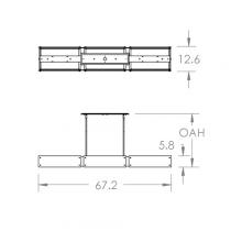 Hammerton PLB0044-67-BS-BG-001-E2 - Textured Glass Linear Suspension-67-Metallic Beige Silver