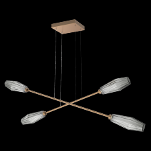 Hammerton PLB0049-M2-NB-S-CA1-L3 - Aalto Double Moda-Novel Brass-Smoke Blown Glass-Stainless Cable-LED 3000K