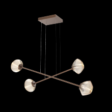 Hammerton PLB0089-M2-BB-A-CA1-L3 - Mesa Double Moda-Burnished Bronze-Amber Blown Glass-Stainless Cable-LED 3000K