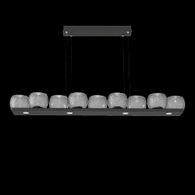 Hammerton PLB0091-0C-MB-S-CA1-L3 - Vessel 59-inch Platform Linear-Matte Black-Smoke Blown Glass-Stainless Cable-LED 3000K