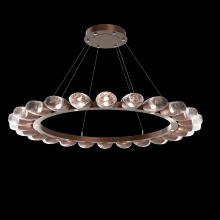 Hammerton CHB0079-48-BB-PC-CA1-L1 - Pebble 48"Ring (24 Small Glass)-Burnished Bronze-Pebble Clear