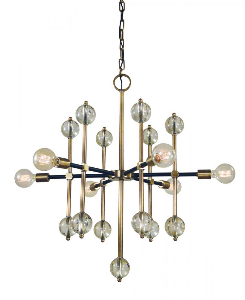 6-Light Antique Brass/Matte Black Gamma Chandelier