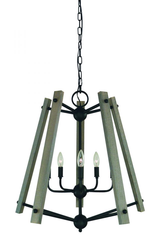 5-LIGHT MATTE BLACK MEREDITH CHANDELIER