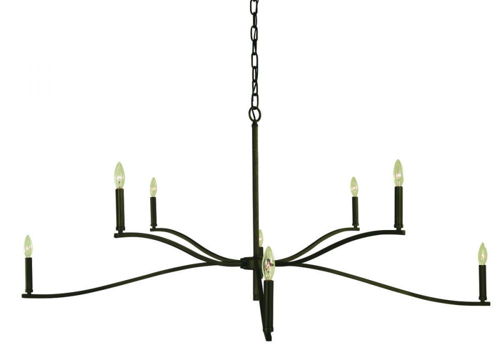 8-LIGHT IRON BRIDGEPORT FOYER CHANDELIER