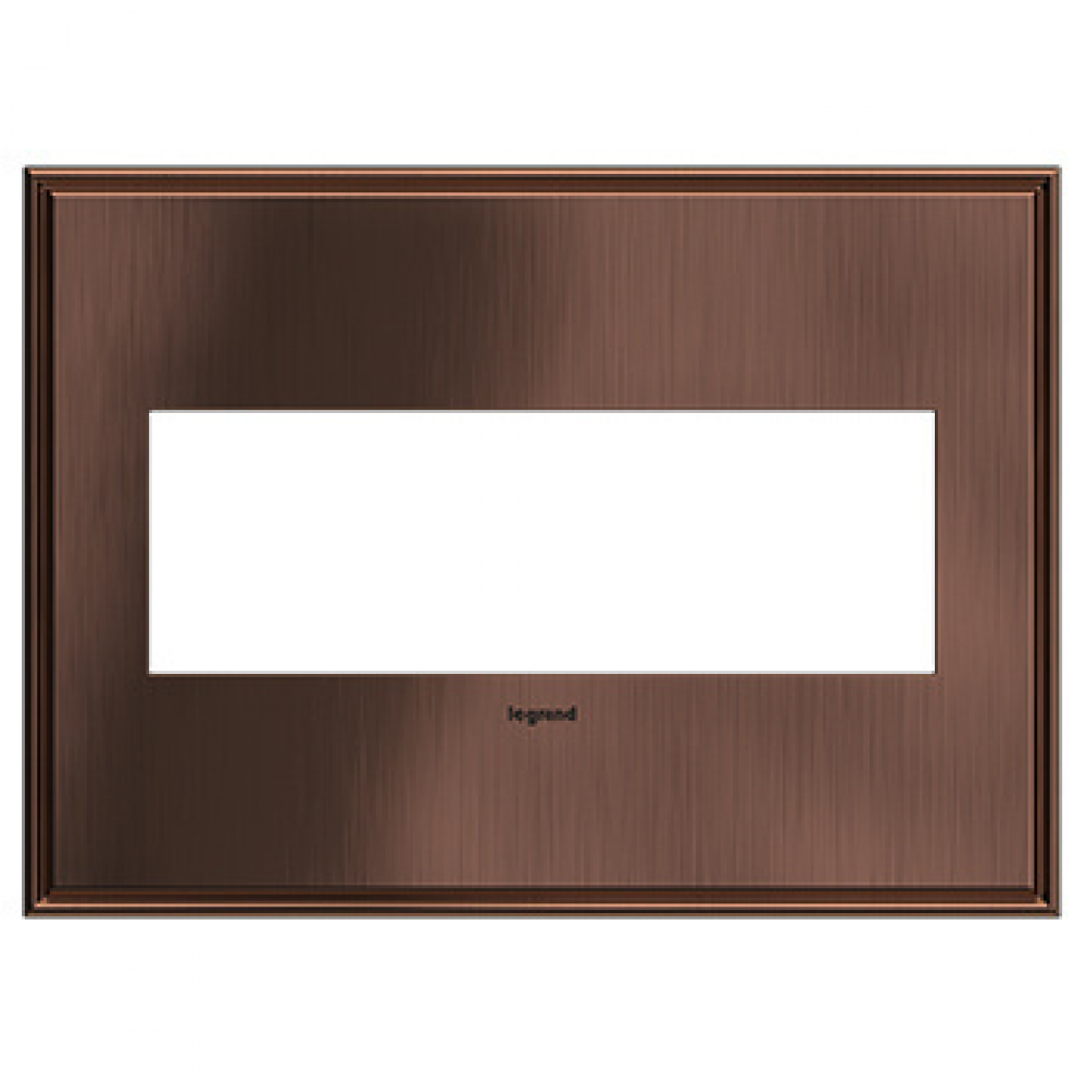 adorne? Matte Antique Copper Three-Gang Screwless Wall Plate