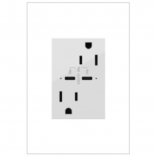 Legrand ARTRUSB15PD30W4 - adorne? 15A Tamper-Resistant Ultra-Fast Plus Power Delivery USB Type-C/C Outlet, Plus-Size, White