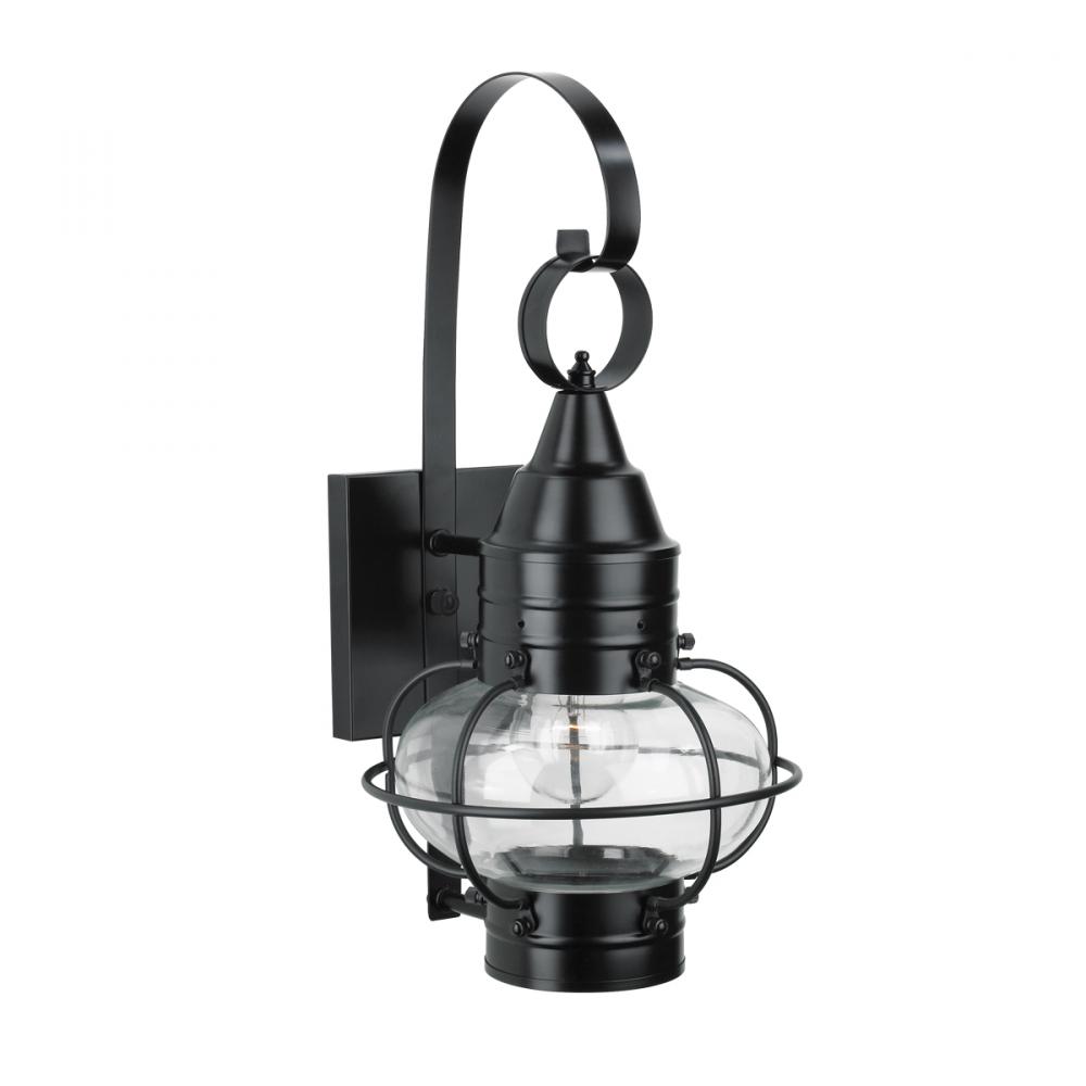 Classic Onion Outdoor Wall Light - Black with Clear Glass