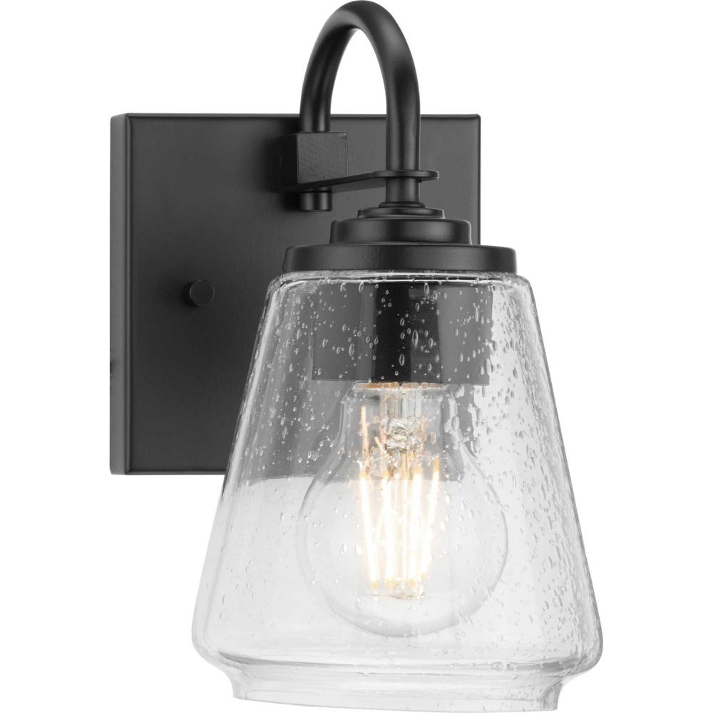 Martenne Collection One-Light Matte Black Modern Farmhouse Vanity Light